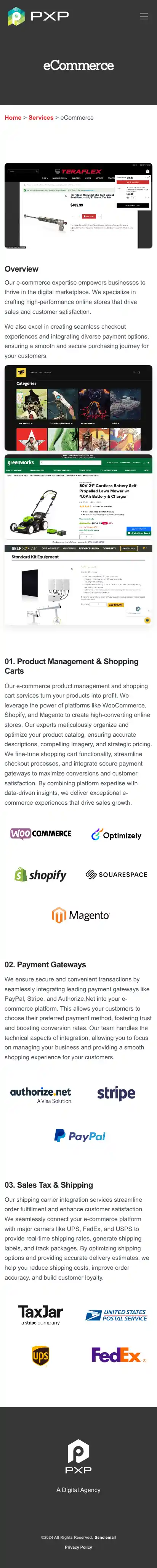 Full-page screenshot of Ecommerce as rendered during the mobile scan.