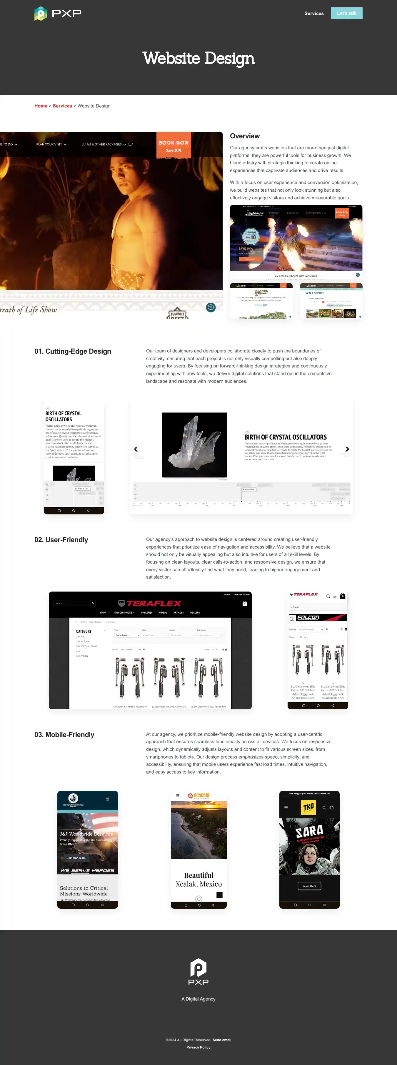 Full-page screenshot of Website Design as rendered during the desktop scan.
