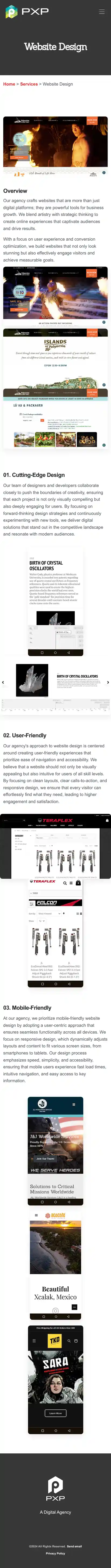 Full-page screenshot of Website Design as rendered during the mobile scan.